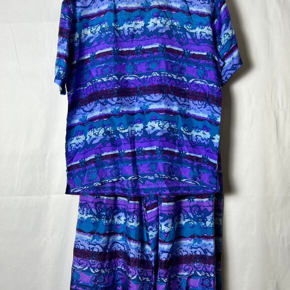 Vintage Carole Little 100% Silk Two Piece Set size 8 Medium - Picture 1 of 8